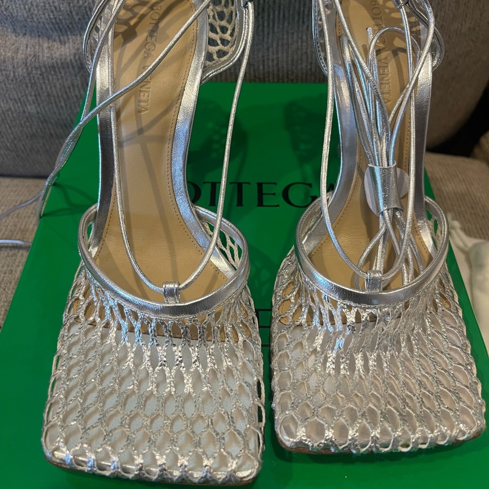 COPY - Brand new in box Bottega Veneta silver mesh sandals